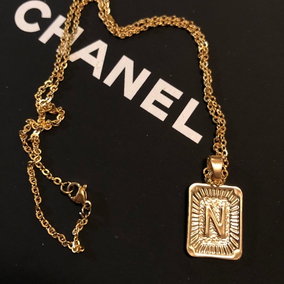 GOLD ‘N’ INITIAL PENDANT + NECKLACE - Picture 1 of 5